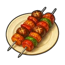 Huge Mushroom and Meat Skewer