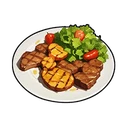 Grilled Fruits and Beef