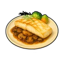 Fish Steak with Mushrooms
